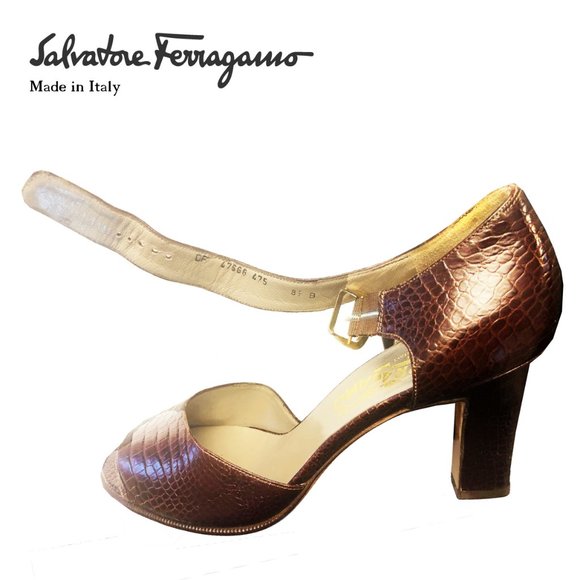 Ferragamo Women's open toe brown shoes - Picture 8 of 9